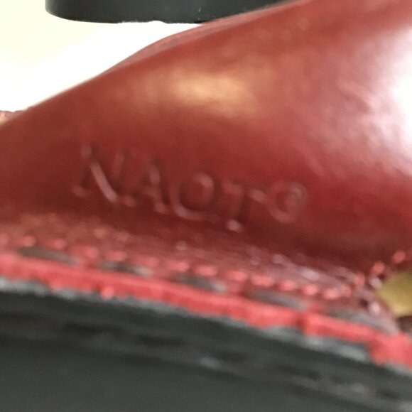 Naot Rome Rumba Leather Slip on Wedge Sandal Bordeaux Size 39 (US 8.5) - Picture 8 of 13